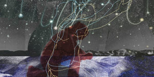 Illustration of woman kneeling and worshiping