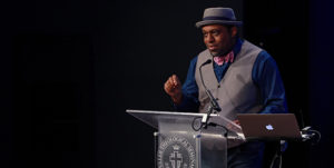 David Bailey speaking at the Brehm Conference