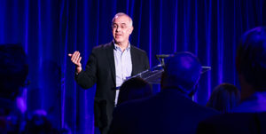 David Brooks speaking at Fuller Event