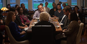 Photo of Brad Strawn and guests at table