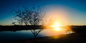 Easter Liturgical Meditation Image featuring sunset on a lake