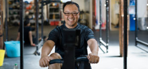 Chris Ng on bike