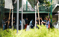 students gathering