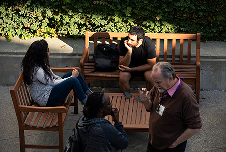 students gathering