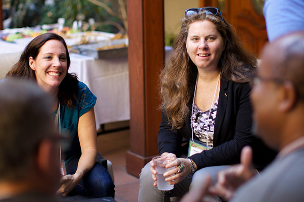 people talking in a relaxed classroom