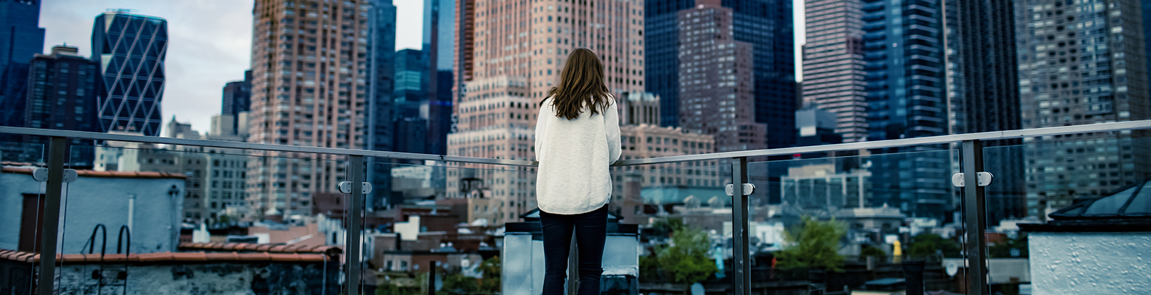 woman looking at city