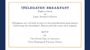 2023 Presidential Inauguration Delegates' Breakfast