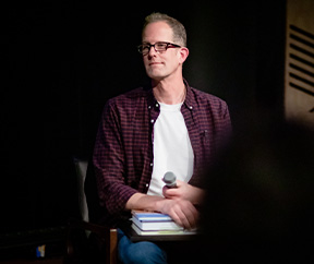 Pete Docter with Books