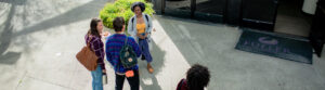 students talking