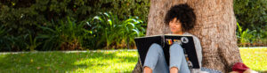 student reading