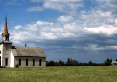 A rural church near Junction City, Kansas, in the early 1940s.